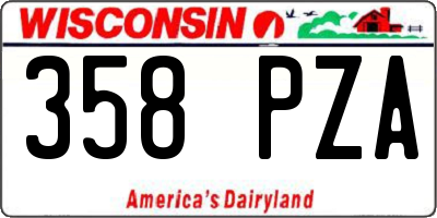 WI license plate 358PZA
