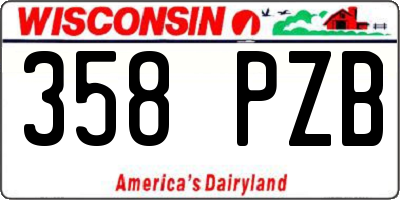 WI license plate 358PZB