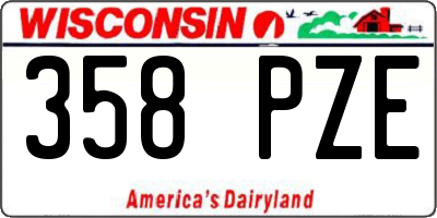 WI license plate 358PZE