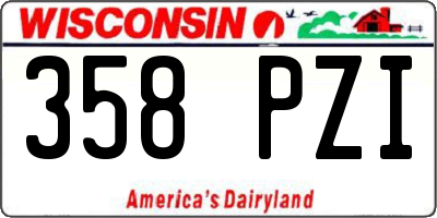 WI license plate 358PZI