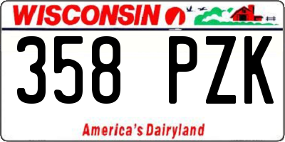 WI license plate 358PZK