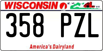 WI license plate 358PZL