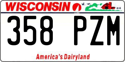 WI license plate 358PZM