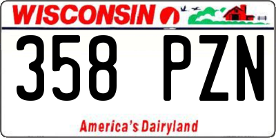 WI license plate 358PZN