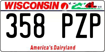 WI license plate 358PZP