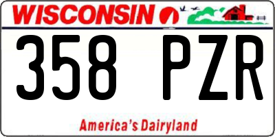 WI license plate 358PZR