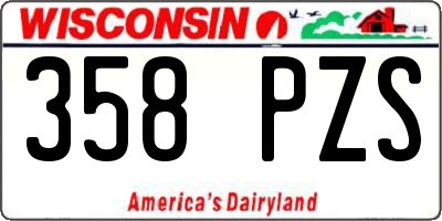 WI license plate 358PZS
