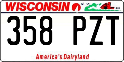 WI license plate 358PZT
