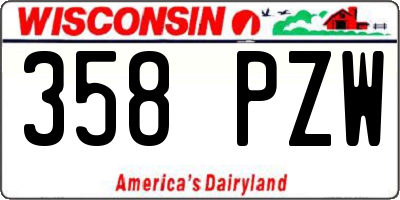 WI license plate 358PZW