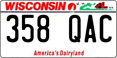 WI license plate 358QAC