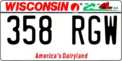 WI license plate 358RGW