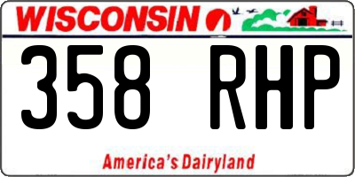 WI license plate 358RHP