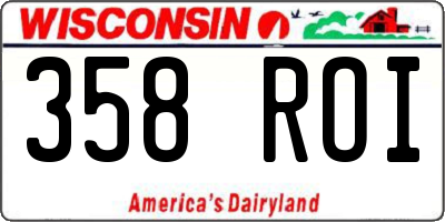 WI license plate 358ROI