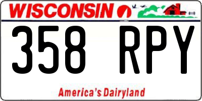 WI license plate 358RPY