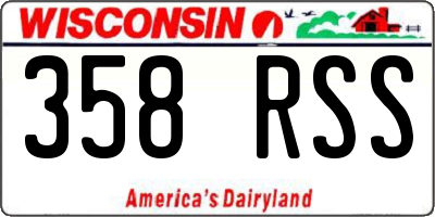 WI license plate 358RSS