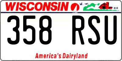 WI license plate 358RSU