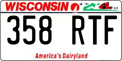 WI license plate 358RTF