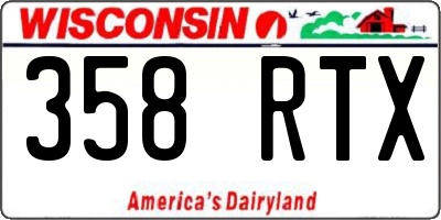 WI license plate 358RTX