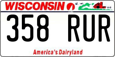 WI license plate 358RUR