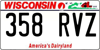 WI license plate 358RVZ