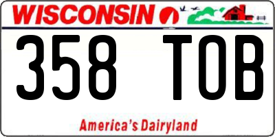 WI license plate 358TOB