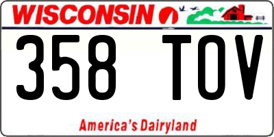 WI license plate 358TOV