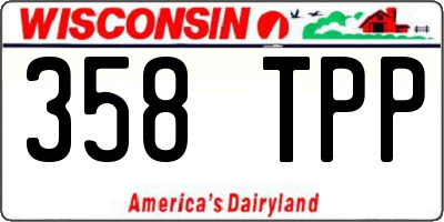 WI license plate 358TPP