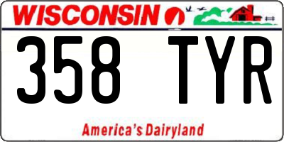 WI license plate 358TYR
