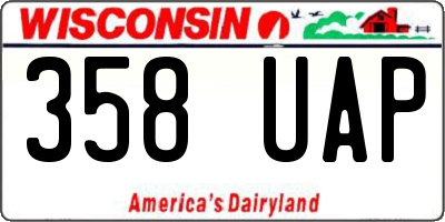 WI license plate 358UAP