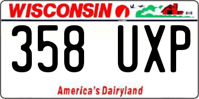 WI license plate 358UXP