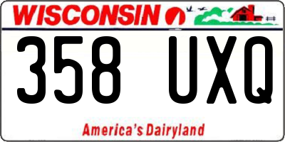 WI license plate 358UXQ