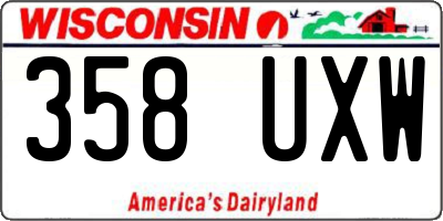 WI license plate 358UXW