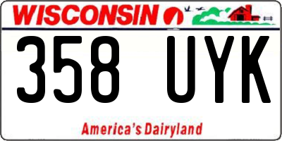 WI license plate 358UYK