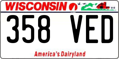 WI license plate 358VED