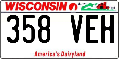 WI license plate 358VEH