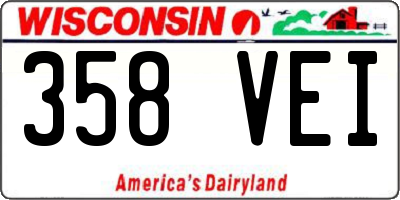 WI license plate 358VEI