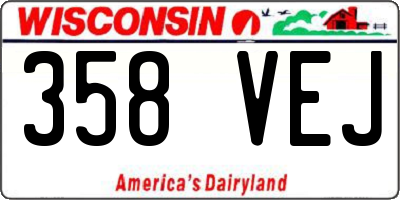 WI license plate 358VEJ