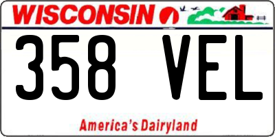 WI license plate 358VEL