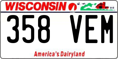 WI license plate 358VEM
