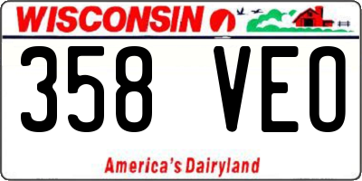 WI license plate 358VEO