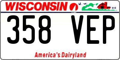 WI license plate 358VEP