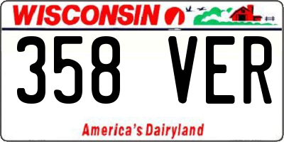 WI license plate 358VER
