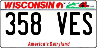 WI license plate 358VES