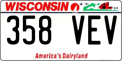 WI license plate 358VEV