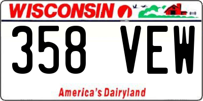 WI license plate 358VEW