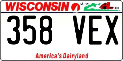 WI license plate 358VEX