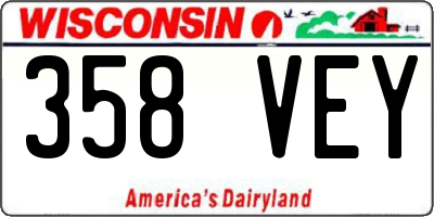 WI license plate 358VEY