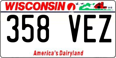 WI license plate 358VEZ