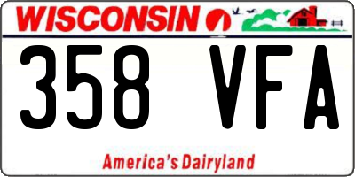 WI license plate 358VFA