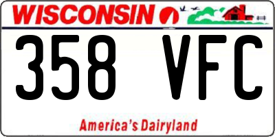WI license plate 358VFC